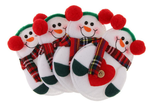 4pcs Vajilla De Navidad Cubiertos Bolsa Titular Decoración