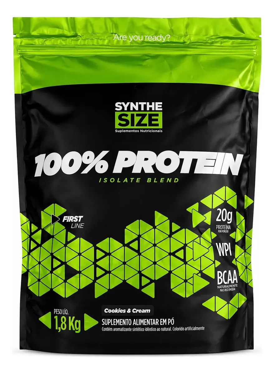 Whey 100% Proteína Isolada Blend Refil 1,8 Kg Synthesize Sabor Morango