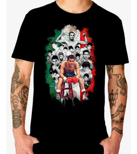 Playera Negra Jc Chávez Y Campeones Mex Algodón Peinado 100%