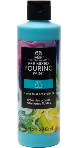 Pintura Para Acrilico Fluido Pouring Folkart 236ml. Aqua