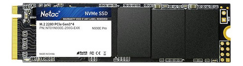 Disco Solido Ssd M2 Pci-e 256gb Netac N930e 2 Color Negro
