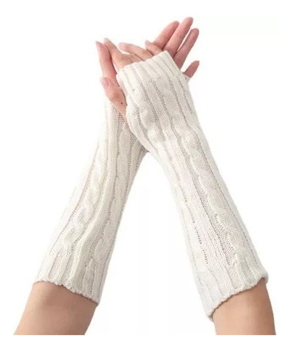 Guantes Largos De Punto Cálidos Con Medio Dedo