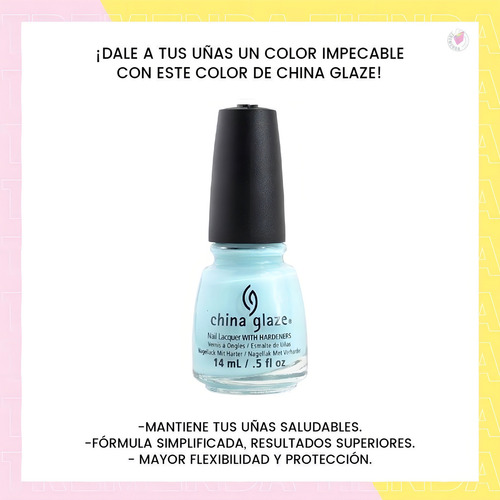 Esmalte De Uña China Glaze Verde Agua Con Endurecedor 14ml