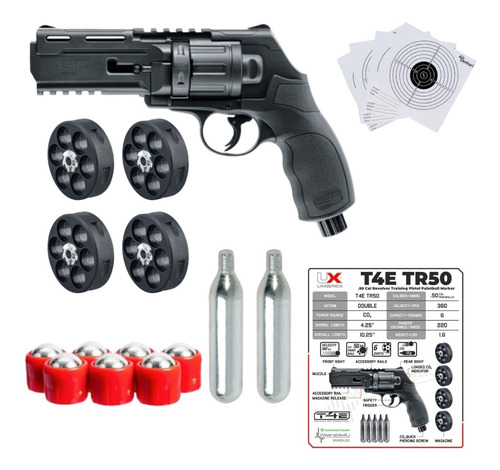 Kit 60 Municiones+pistola Traumatica Tr50 Umarex .50 Xchws C