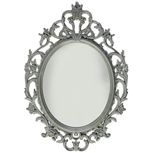 Espejo Ovalado Ornamental Gris