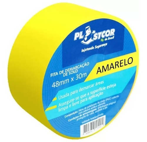 Fita Para Demarcação De Solo Piso 48mm X 30mt - Plastcor