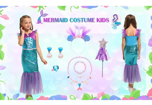* Disfraz De Sirenita, Vestido De Sirena Princesa Ariel