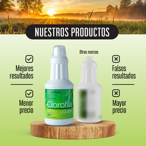 Kit Clorofila Kukamonga | 2 Frascos de 500 ml | Apoya Digestión y Limpieza Interna | Rinde 1 a 2 Meses | Sin Sabor Añadido