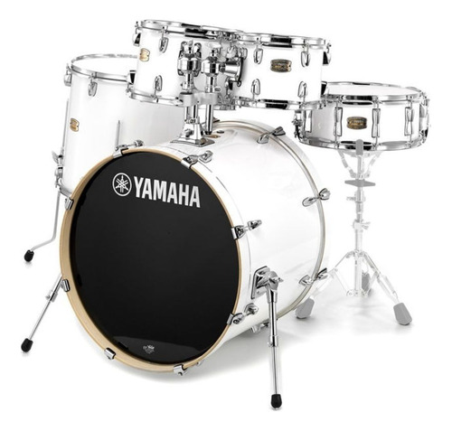 Batería Acústica Yamaha De 5 Cuerpos Stage Custom Birch Color Pure White