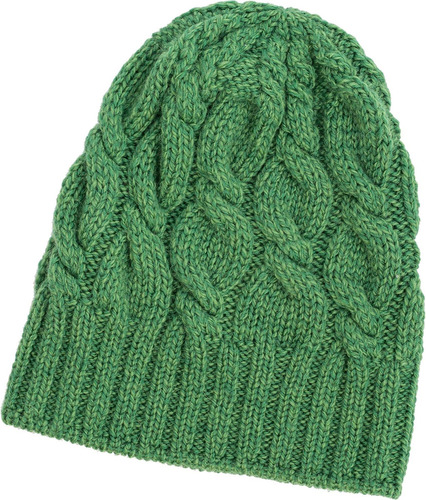 Saol Hombre Tejido Trenzado Gorro 100% Lana Merino (verde)