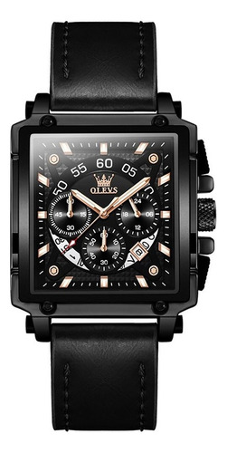 Olevs 9919 Reloj Deportivo De Cuarzo Cuadrado Para Hombre Re