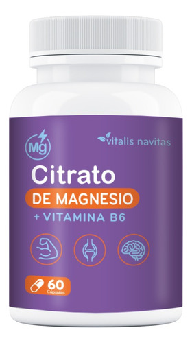 Citrato De Magnesio + Vitamina B6 Suplemento En Cápsulas