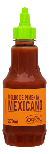 Molho de Pimenta Mexicana Sabores Cepêra sem glúten em squeeze 270 ml