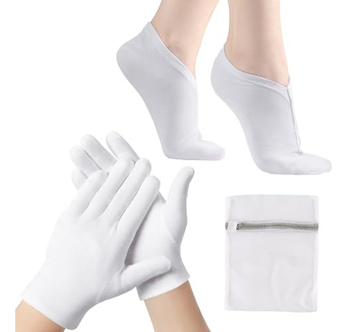 Jgo 12 Pares De Guantes Y Calcetines Humectantes De Algodón