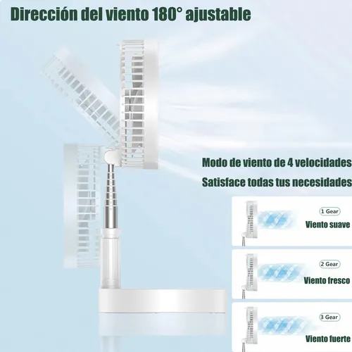 Turbo Ventilador De Pedestal Silencioso 3 En 1 Plegable
