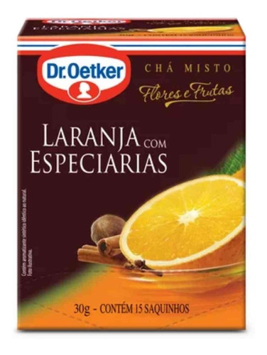 Chá Misto Laranja Com Especiarias Dr. Oetker 15x30g.