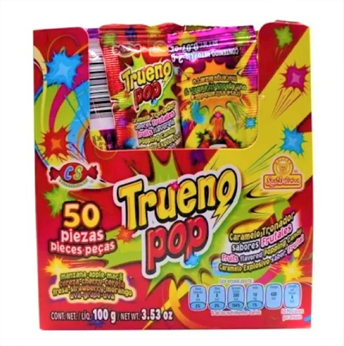 Caramelo Trueno Pop Truena En Tu Boca Caja Caja De 50 Piezas