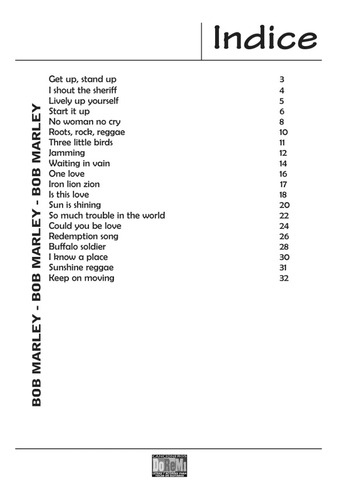 Libro Cancionero P Guitarra Bob Marley