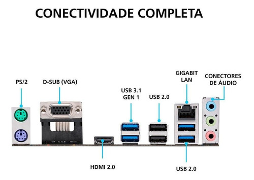 Imagem 4 de 5 de Placa-mãe Asus Prime A320m-k/br, Amd Am4, Matx, Ddr4