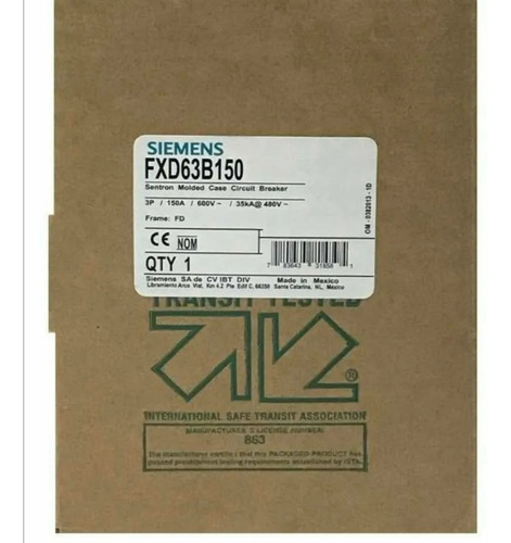 Interruptor Termomagnetico 150a Siemens Fxd63b150