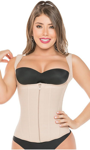 Imagen 1 de 5 de Faja Colombiana Salome Chaleco Moldeador Dama 0314 Beige