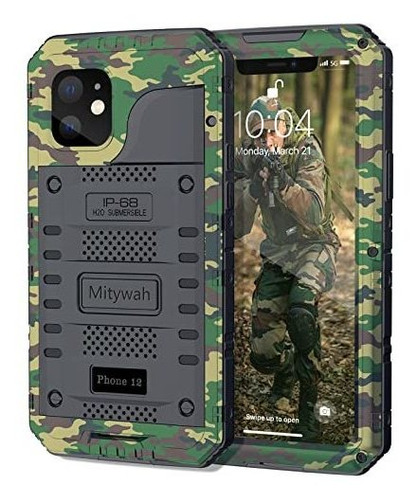 Funda Impermeable Mitywah Para iPhone 12, Resistente F3vdj