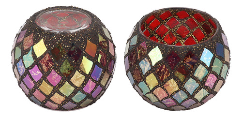 Soporte De Té De Vidrio Perfumado Con Forma De Mosaico, Colo