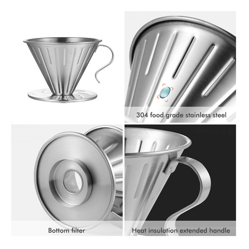Gotero Reutilizable Para Filtro De Café De Acero Inoxidable