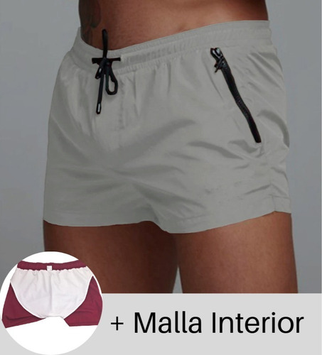 Pantaloneta Corta Hombre, Para Baño Piscina Playa Sexy