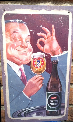 Cartel Chapa Estilo Antiguo Cerveza Bar Boliche Barbacoa