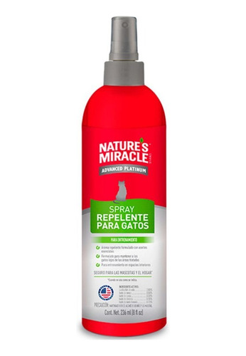 Natures Miracle Repenlente Gatos Spray 236ml. Np