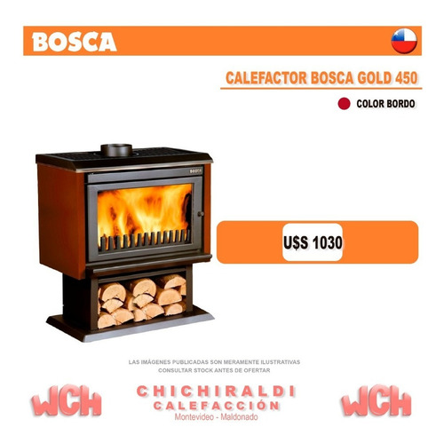 Calefactor A Leña Bosca, Gold 450 Bordo | Chichiraldi