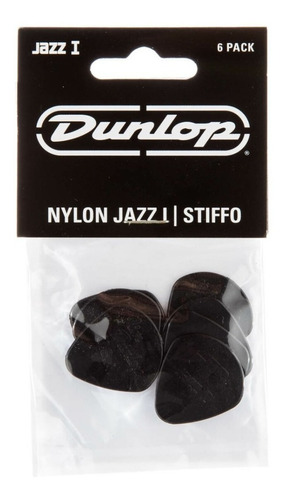 Kit de 6 paletas Dunlop Jazz I Stiffo 47p1s fabricadas en EE. UU., color negro