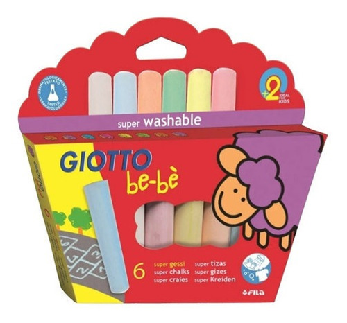 Giotto Bebé X6 Super Tizas De Colores Para Niños