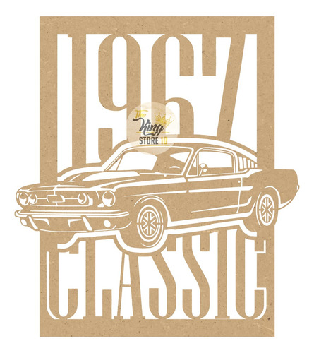 Cuadro Auto Classic 1967 Decoración Mdf Hogar The King Store