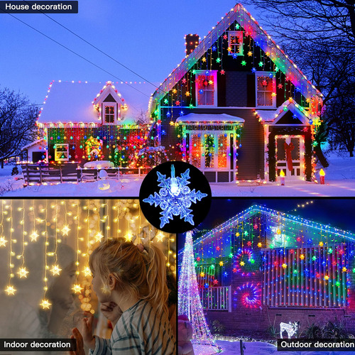 Luces De Carámbrago De Copos De Nieve De Navidad - Led De 40