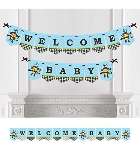 Overol Boy Baby Shower Guirnalda De Banderines De Azul Decor