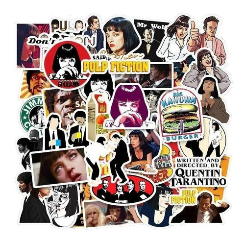 Imagen 4 de 4 de Pulp Fiction - Set De 50 Stickers / Calcomanias / Pegatinas