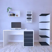 Comprar Escritorio Puesto De Trabajo Moderno Repisa Biblioteca