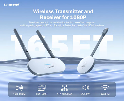 Extensor Hdmi Sem Fio Par Completo Com Transmissor Receptor