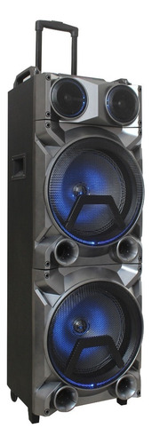 Parlante Portátil Telefunken 2 X 12' + Mic Inalámbrico Color Negro