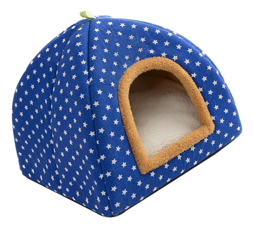 Pet Tenda Caverna Cama De Gato Macio Snooze Interior Azul L