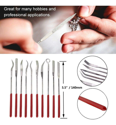H Juego De 10 Mini Limas De Diamante For Limas De Aguja