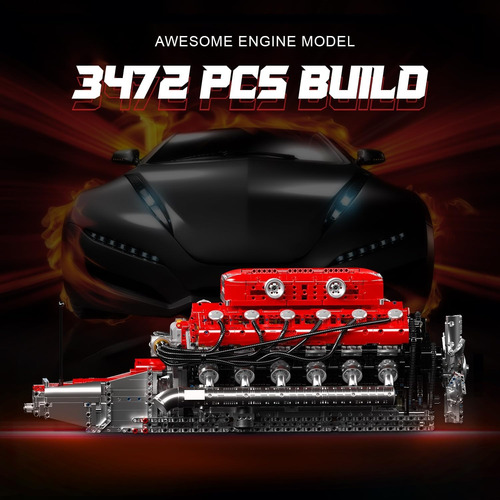 Jugues Bloques De Construcción Modelo Motor Tecnología V12