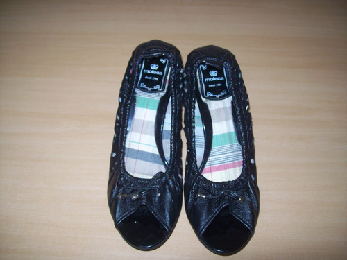 Sapato Feminino Peep Toe Preto - Moleca
