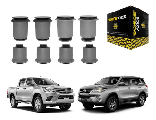 Kit 8 Buchas Bandeja Hilux 2016 2017 2018  8 Peças Inf E Sup