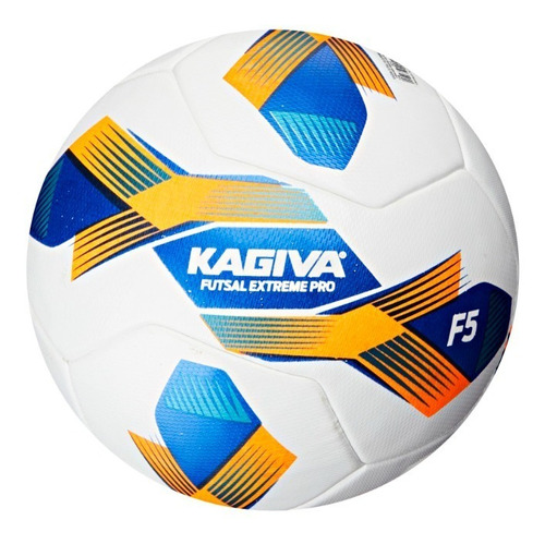 Bola Futsal F5 Extreme Pro Kagiva Cor Branco, Azul e Laranja