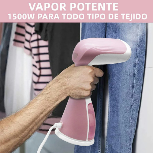 Plancha De Vapor Vertical Portátil, Vaporizador Ropa 1500w Color Rosa