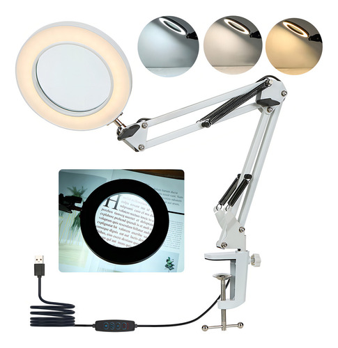 Lámpara De Trabajo Clip Lamp Neoglint Arm Que Estudia El Bri Color De La Estructura Blanco
