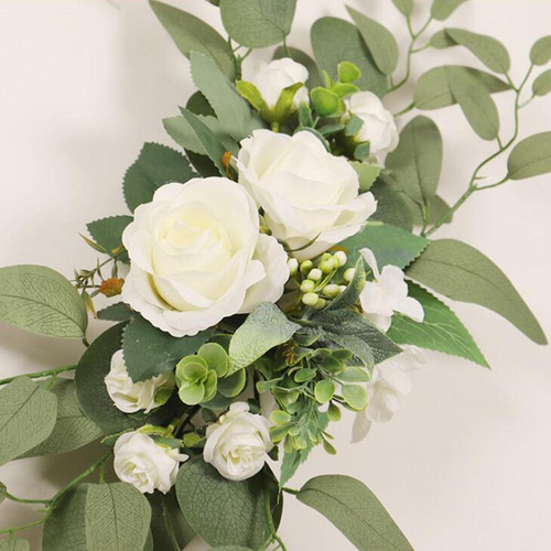2x Boda Arco Flores Guirnalda Floral Hojas Verdes Elegante